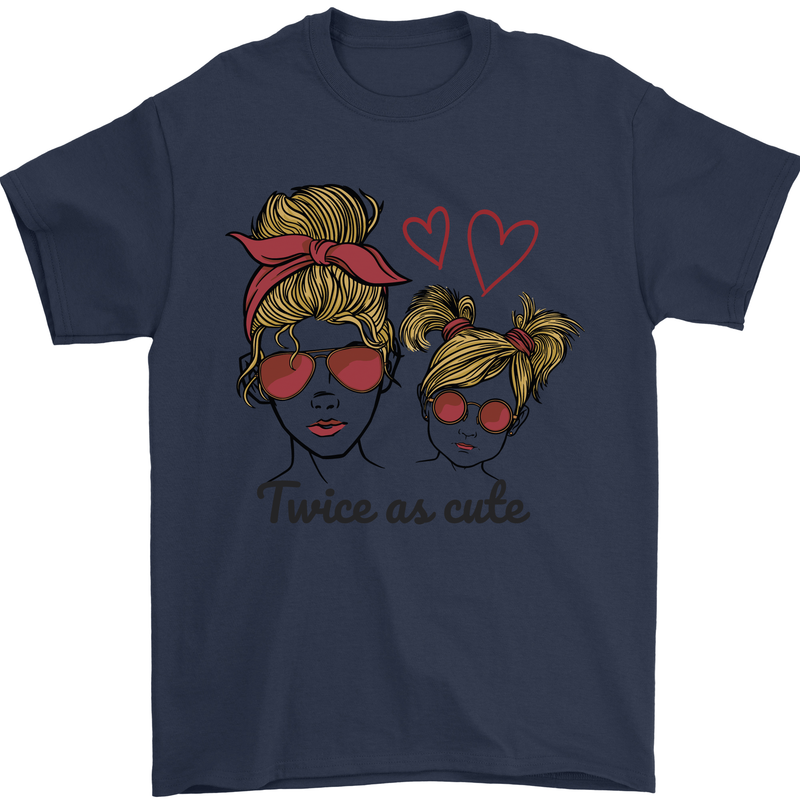 Mummy & Daughter Twice as Cute Mommy Mens T-Shirt 100% Cotton Navy Blue