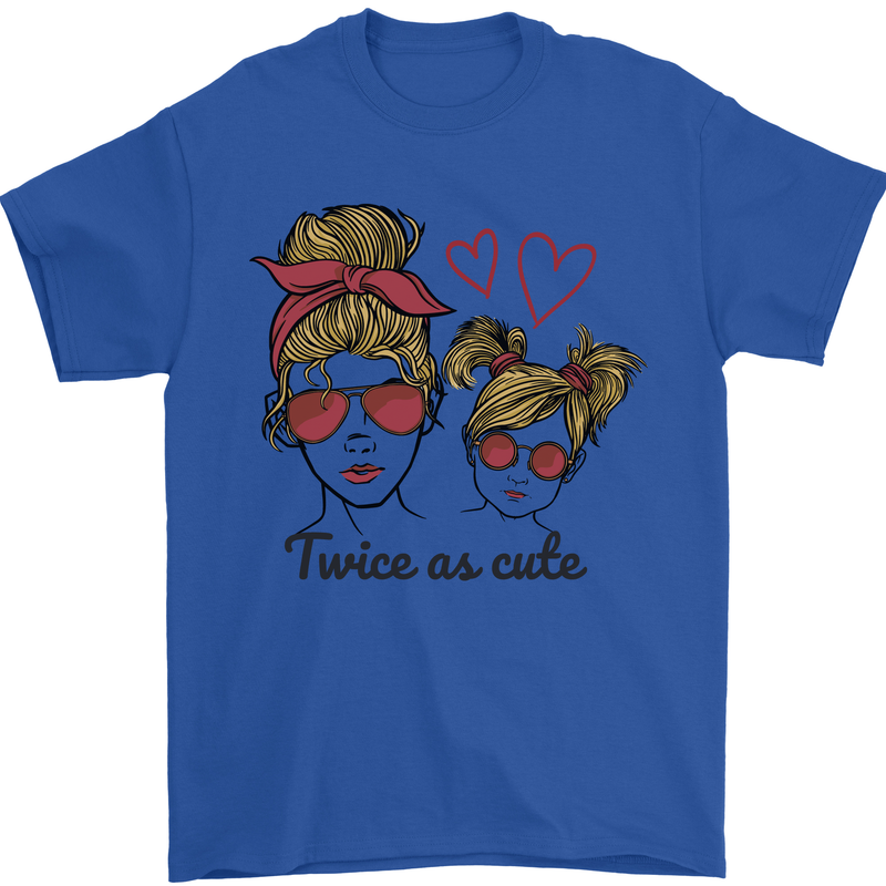Mummy & Daughter Twice as Cute Mommy Mens T-Shirt 100% Cotton Royal Blue