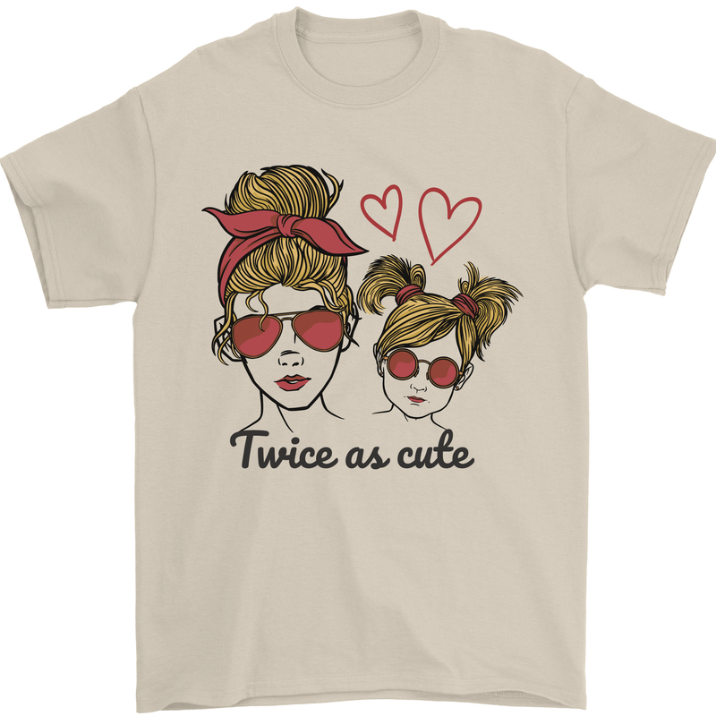 Mummy & Daughter Twice as Cute Mommy Mens T-Shirt 100% Cotton Sand