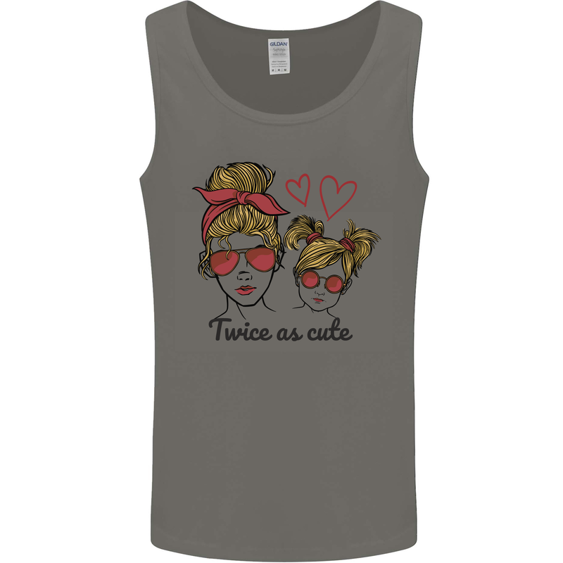 Mummy & Daughter Twice as Cute Mommy Mens Vest Tank Top Charcoal