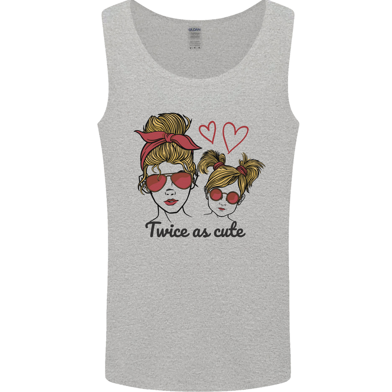 Mummy & Daughter Twice as Cute Mommy Mens Vest Tank Top Sports Grey