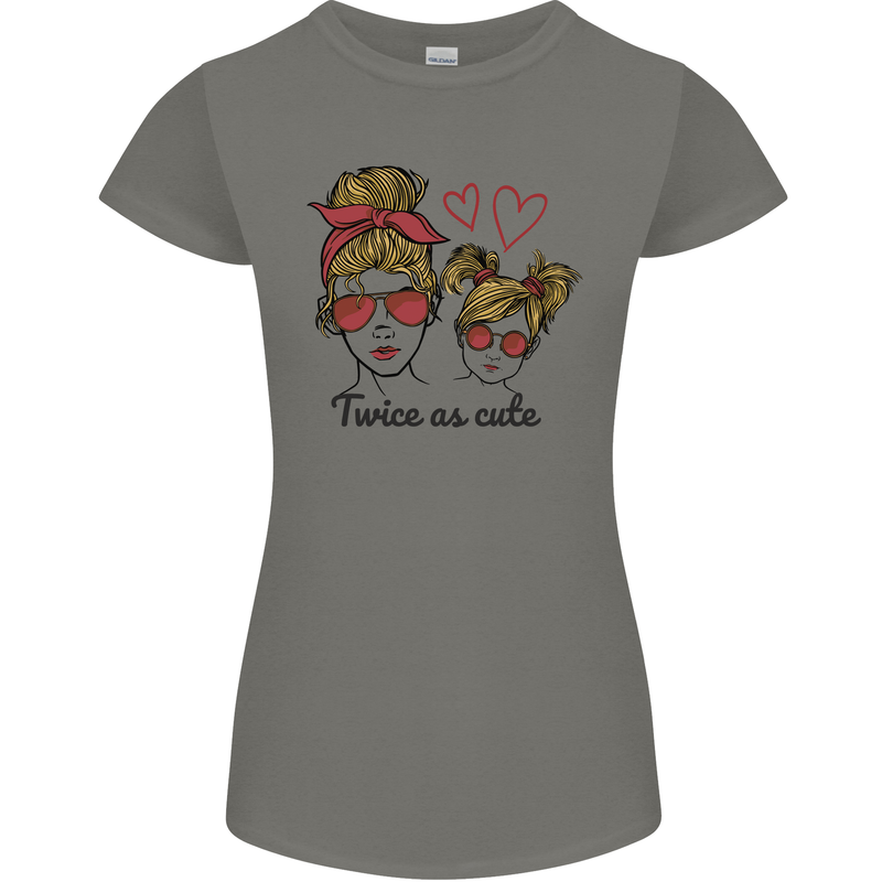 Mummy & Daughter Twice as Cute Mommy Womens Petite Cut T-Shirt Charcoal