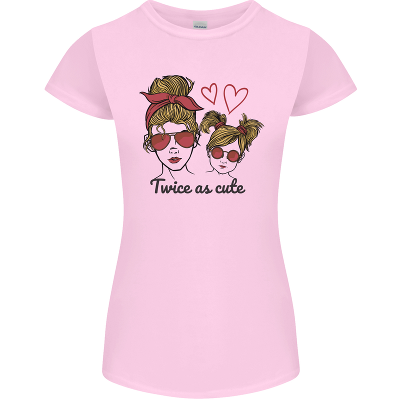 Mummy & Daughter Twice as Cute Mommy Womens Petite Cut T-Shirt Light Pink