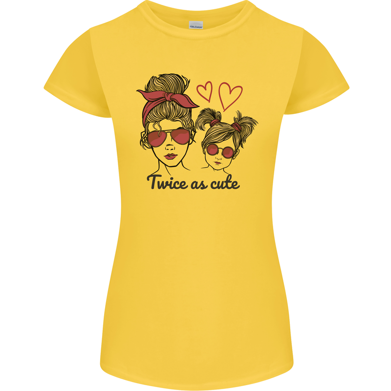 Mummy & Daughter Twice as Cute Mommy Womens Petite Cut T-Shirt Yellow