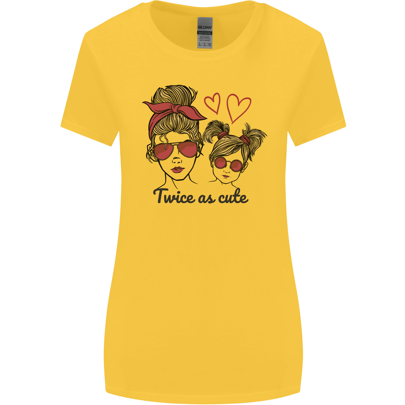 Mummy & Daughter Twice as Cute Mommy Womens Wider Cut T-Shirt Yellow
