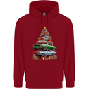 Muscle Car Christmas Tree Xmas Classic Mens 80% Cotton Hoodie Red