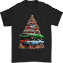 Muscle Car Christmas Tree Xmas Classic Mens T-Shirt 100% Cotton Black