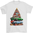 Muscle Car Christmas Tree Xmas Classic Mens T-Shirt 100% Cotton White