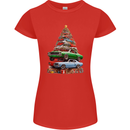 Muscle Car Christmas Tree Xmas Classic Womens Petite Cut T-Shirt Red