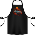 Muscle Car City Backdrop With City Landscape Cotton Apron 100% Organic Black