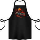 Muscle Car City Backdrop With City Landscape Cotton Apron 100% Organic Black
