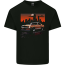 Muscle Car City Backdrop With Sunset Kids T-Shirt Childrens Black