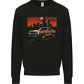 Muscle Car City Backdrop With Sunset Mens Sweatshirt Jumper Black