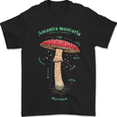 a black t - shirt with an image of a mushroom