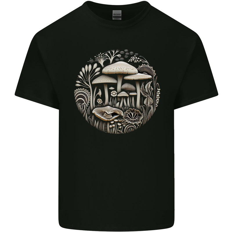 Mushroom Circle Foraging Fungi Forage Kids T-Shirt Childrens Black
