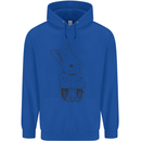 Mushroom and a Cute Rabbit Foraging Mycology Mens 80% Cotton Hoodie Royal Blue
