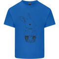 Mushroom and a Cute Rabbit Foraging Mycology Mens Cotton T-Shirt Tee Top Royal Blue