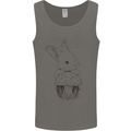 Mushroom and a Cute Rabbit Foraging Mycology Mens Vest Tank Top Charcoal