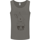 Mushroom and a Cute Rabbit Foraging Mycology Mens Vest Tank Top Charcoal