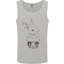 Mushroom and a Cute Rabbit Foraging Mycology Mens Vest Tank Top Sports Grey