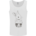 Mushroom and a Cute Rabbit Foraging Mycology Mens Vest Tank Top White