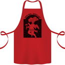 Mushrooms Earth Made Heaven Sent Fungi Cotton Apron 100% Organic Red