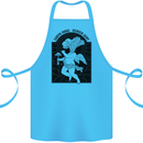 Mushrooms Earth Made Heaven Sent Fungi Cotton Apron 100% Organic Turquoise