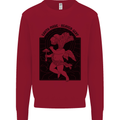Mushrooms Earth Made Heaven Sent Fungi Kids Sweatshirt Jumper Red