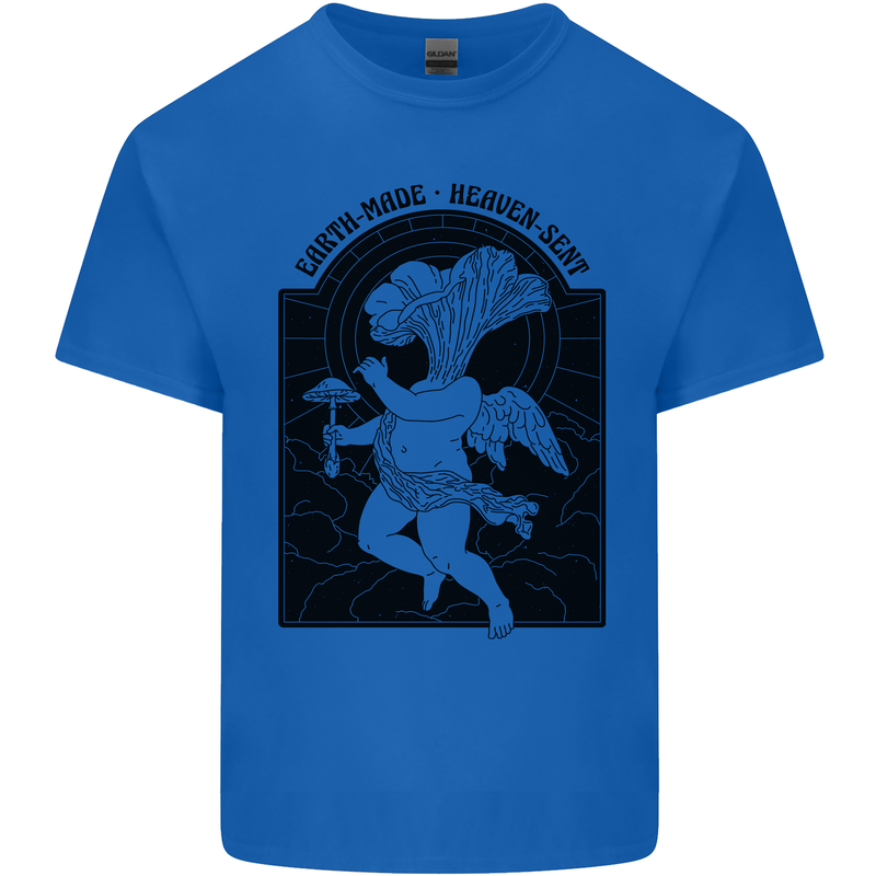 Mushrooms Earth Made Heaven Sent Fungi Kids T-Shirt Childrens Royal Blue