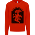 Mushrooms Earth Made Heaven Sent Fungi Mens Sweatshirt Jumper Bright Red