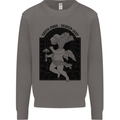 Mushrooms Earth Made Heaven Sent Fungi Mens Sweatshirt Jumper Charcoal