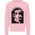 Mushrooms Earth Made Heaven Sent Fungi Mens Sweatshirt Jumper Light Pink