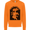 Mushrooms Earth Made Heaven Sent Fungi Mens Sweatshirt Jumper Orange