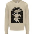 Mushrooms Earth Made Heaven Sent Fungi Mens Sweatshirt Jumper Sand