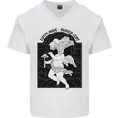 Mushrooms Earth Made Heaven Sent Fungi Mens V-Neck Cotton T-Shirt White