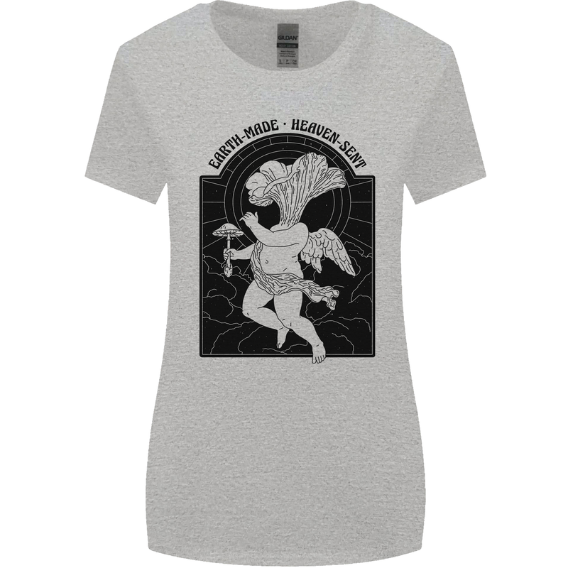 Mushrooms Earth Made Heaven Sent Fungi Womens Wider Cut T-Shirt Sports Grey