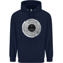 Music Magic Vinyl LP Turntable DJ Mens 80% Cotton Hoodie Navy Blue