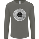 Music Magic Vinyl LP Turntable DJ Mens Long Sleeve T-Shirt Charcoal