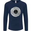 Music Magic Vinyl LP Turntable DJ Mens Long Sleeve T-Shirt Navy Blue