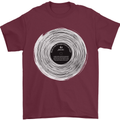 Music Magic Vinyl LP Turntable DJ Mens T-Shirt 100% Cotton Maroon