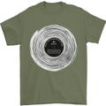 Music Magic Vinyl LP Turntable DJ Mens T-Shirt 100% Cotton Military Green