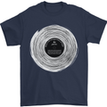 Music Magic Vinyl LP Turntable DJ Mens T-Shirt 100% Cotton Navy Blue