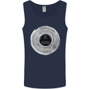 Music Magic Vinyl LP Turntable DJ Mens Vest Tank Top Navy Blue