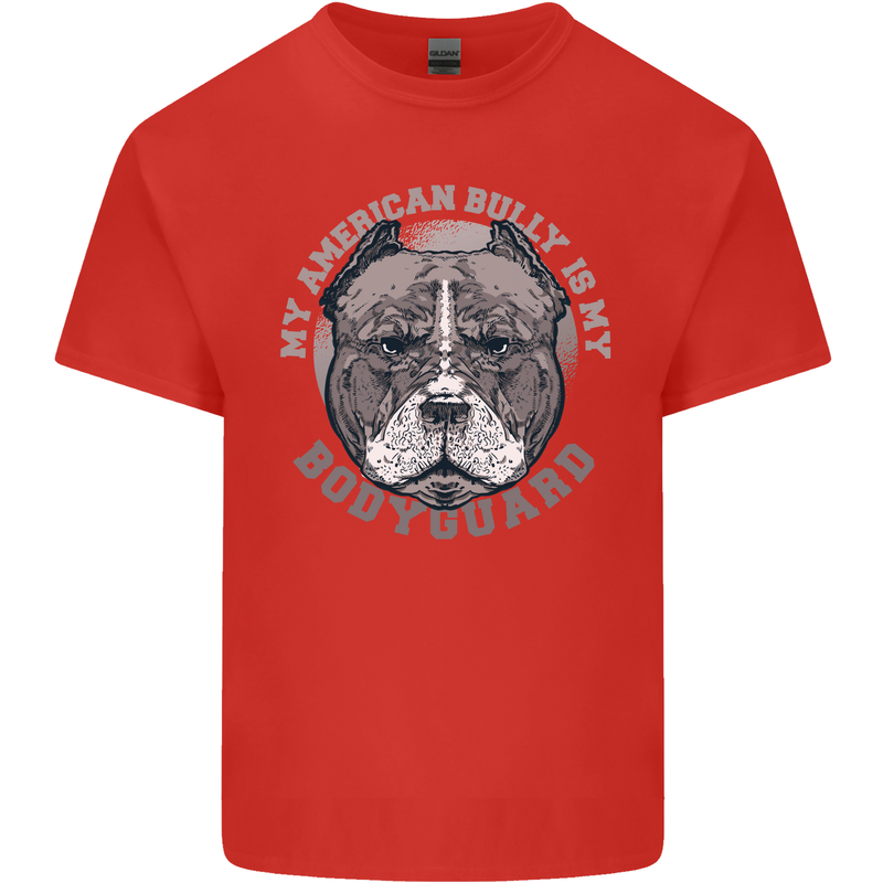 My American Bully is My Bodyguard Dog Kids T-Shirt Childrens Red