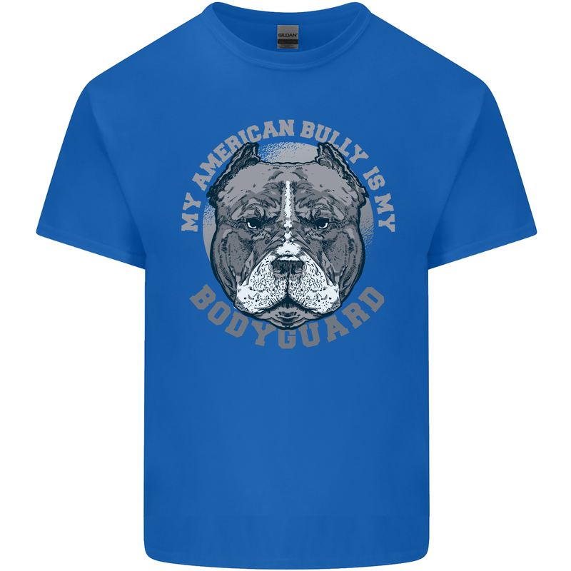 My American Bully is My Bodyguard Dog Kids T-Shirt Childrens Royal Blue