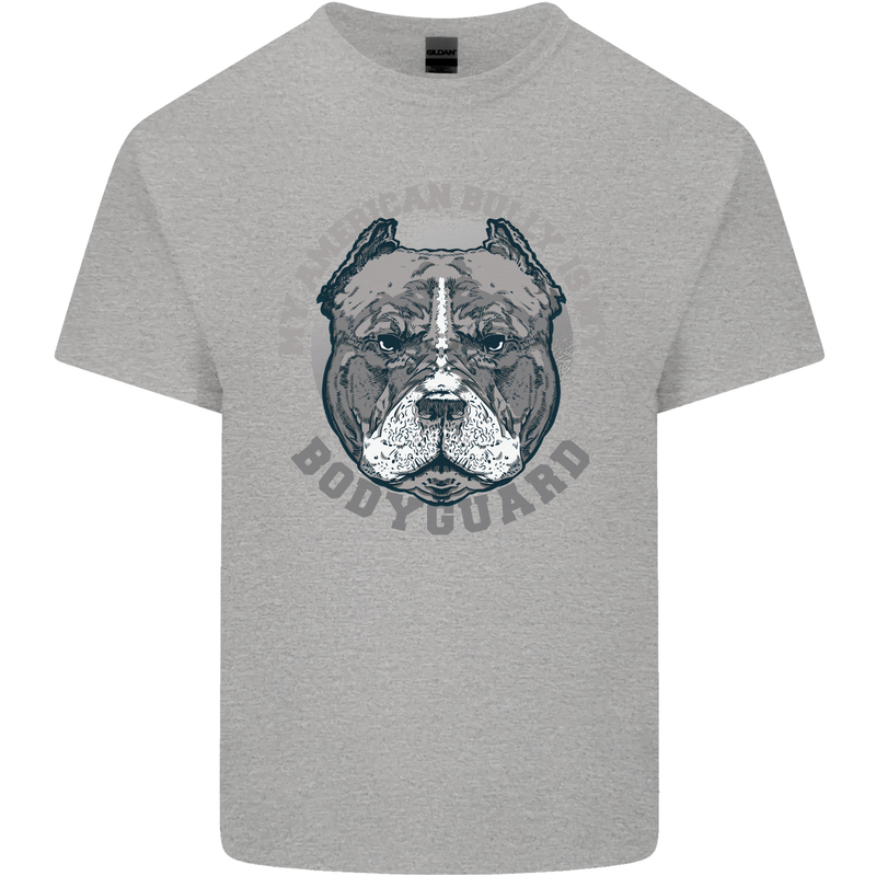 My American Bully is My Bodyguard Dog Kids T-Shirt Childrens Sports Grey