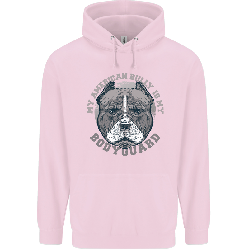 My American Bully is My Bodyguard Dog Mens 80% Cotton Hoodie Light Pink