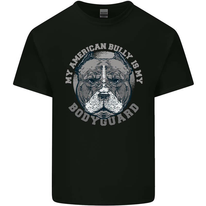 My American Bully is My Bodyguard Dog Mens Cotton T-Shirt Tee Top Black