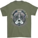 My American Bully is My Bodyguard Dog Mens T-Shirt 100% Cotton Military Green