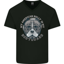 My American Bully is My Bodyguard Dog Mens V-Neck Cotton T-Shirt Black